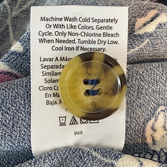 Terra & Sky Skirt Women's 0X (XL) Blue A-Line Midi Floral Button Front Belted - Picture 5 of 7